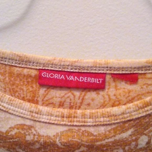 Vintage Gloria Vanderbilt custom measurements below 3/4 sleeves t-shirt - Picture 2 of 4